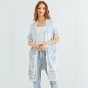 Loveriche Geometric Patterned Kimono Cardigan